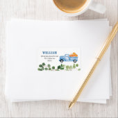 Herfst Pumpkin Blue Truck Address Label (Insitu)