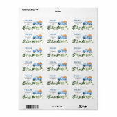 Herfst Pumpkin Blue Truck Address Label (Full Sheet)