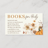 Herfst Pumpkin-boeken voor een Baby-afsluitkaart Informatiekaartje (Voorkant)