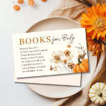 Herfst Pumpkin-boeken voor een Baby-afsluitkaart Informatiekaartje<br><div class="desc">Bent u op zoek naar mooie baby showers boeken voor baby behuizing kaarten? Bekijk deze Herfst Pumpkin Books voor Baby Enclosure Kaart. Het beschikt over een prachtige waterverf pompoen en mooie gedroogde wilde bloemen. U kunt uw eigen gegevens heel eenvoudig toevoegen door de velden voor sjablonen te gebruiken. We hebben...</div>