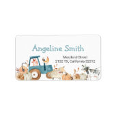 Herfst Pumpkin Boerderij Animal Tractor Label (Voorkant)