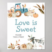 Herfst Pumpkin Boerderij Animal Tractor Love is Sw Poster (Voorkant)