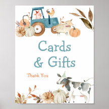 Herfst Pumpkin Boerderij Animal Tractor Waterverf 