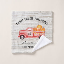 Herfst Pumpkin Boerderij Familienaam Rustisch land Washandje