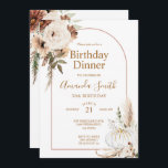 Herfst Pumpkin Boho Arch Floral Birthday 30th Dinn Kaart<br><div class="desc">Herfst Pumpkin Boho Arch Floral Birthday 30th Dinner Party Uitnodiging perfect voor herfst- of herfst uitnodiging</div>
