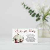 Herfst Pumpkin Book Request Baby shower Kaart (Staand voorkant)