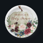 Herfst Pumpkin-Bord Papieren Bordje<br><div class="desc">Deze mooie papieren borden kunnen gemakkelijk worden bewerkt met de naam van de mam-tot-zijn!</div>