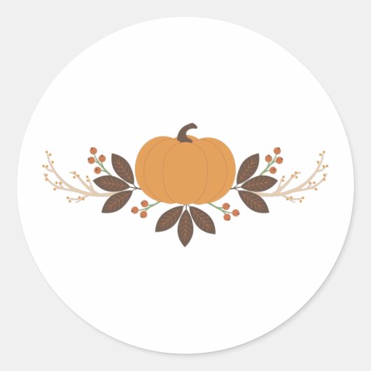 Herfst Pumpkin Border Ronde Sticker (Voorkant)