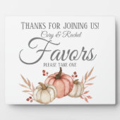  Herfst Pumpkin Bouquet Favors Plaque Fotoplaat (Voorkant)