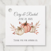 Herfst Pumpkin Bouquet Wedding Classic Round  Bedankjes Labels (Voorkant)
