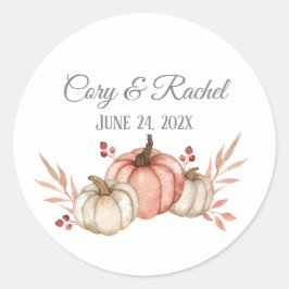  Herfst Pumpkin Bouquet Wedding Ronde Sticker