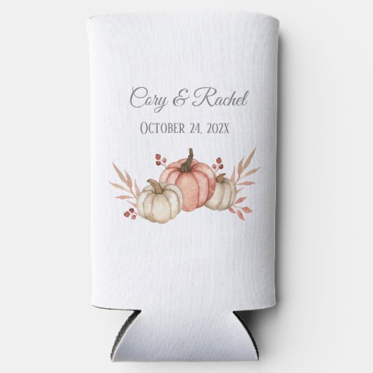  Herfst Pumpkin Bouquet Wedding Seltzer Blikjeskoeler (Voorkant)