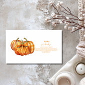 Herfst Pumpkin Bow Girl Baby shower Boeken voor Ba Informatiekaartje