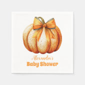 Herfst Pumpkin Bow Girl Baby shower Servet (Voorkant)