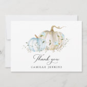 Herfst Pumpkin Boy Baby shower Hartelijk dank Bedankkaart (Voorkant)