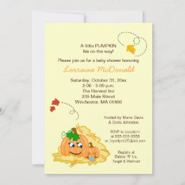 Herfst Pumpkin BOY Baby shower Invitation Cream Kaart