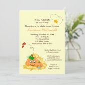 Herfst Pumpkin BOY Baby shower Invitation Cream Kaart (Staand voorkant)