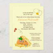 Herfst Pumpkin BOY Baby shower Invitation Cream Kaart (Voorkant / Achterkant)
