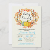 Herfst Pumpkin Boy Baby shower Invitation Kaart (Voorkant)