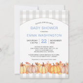 Herfst Pumpkin Boy baby shower nodigt uit Kaart (Voorkant)