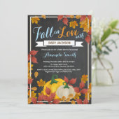 Herfst Pumpkin Boy Baby shower uitnodiging schoolb (Staand voorkant)