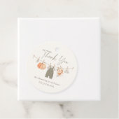 Herfst Pumpkin Boy Babykleding Baby shower Bedankjes Labels (In situ)