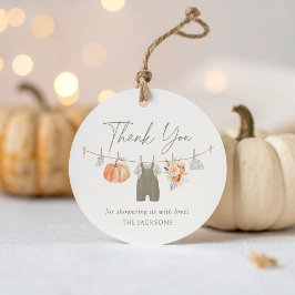 Herfst Pumpkin Boy Babykleding Baby shower Bedankjes Labels