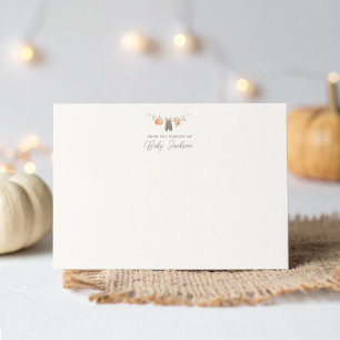 Herfst Pumpkin Boy Babykleding Baby shower Bedankkaart