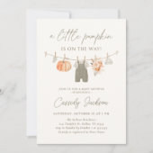 Herfst Pumpkin Boy Babykleding Baby shower Kaart (Voorkant)