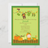 Herfst Pumpkin Boy Clothesline Baby shower Invite Kaart (Voorkant)