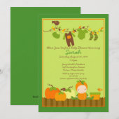 Herfst Pumpkin Boy Clothesline Baby shower Invite Kaart (Voorkant / Achterkant)