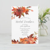 Herfst Pumpkin Bridal Luncheon Wedding Kaart (Staand voorkant)