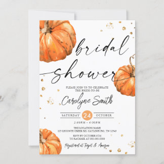 Herfst Pumpkin Bridal Shower Kaart