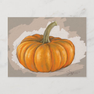 Herfst Pumpkin-Briefkaart - Oorspronkelijke kunst Briefkaart