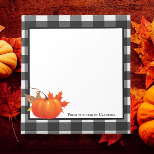 Herfst Pumpkin Buffalo Gepersonaliseerd Notitieblo Notitieblok