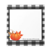 Herfst Pumpkin Buffalo Gepersonaliseerd Notitieblo Notitieblok (Voorkant)