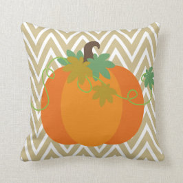 Herfst Pumpkin Chevron Zigzag Pattern Throw Kussen