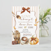 Herfst Pumpkin Coffee Love is het brouwen van Vrij Kaart (Staand voorkant)