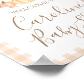 Herfst Pumpkin Crest Preppy Baby shower Welkomstbo Poster (Hoek)