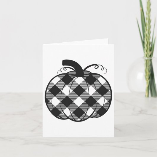 Herfst Pumpkin Cute Thanksgiving Autumn Buffalo Pl Kaart (Voorkant)