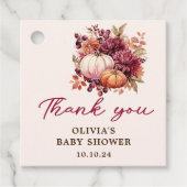 Herfst Pumpkin Dank u Baby shower Bedankjes Labels (Voorkant)
