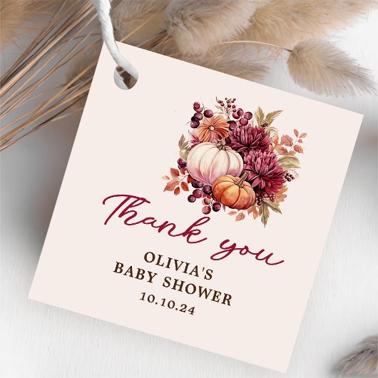 Herfst Pumpkin Dank u Baby shower Bedankjes Labels