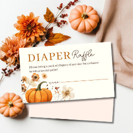Herfst Pumpkin Diaper Raffle Enclosure Card Informatiekaartje