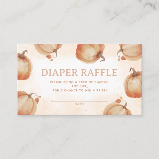 Herfst Pumpkin Diaper Raffle Informatiekaartje (Voorkant)