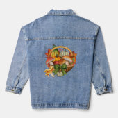 Herfst Pumpkin en Mushroom Basket Harvest Denim Jacket (Achterkant)