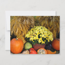 Herfst Pumpkin en Wheat Invitation Kaart