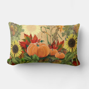 Herfst Pumpkin en zonnebloemen Kussen