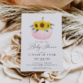 Herfst Pumpkin en Zonnebloemig Baby shower Kaart