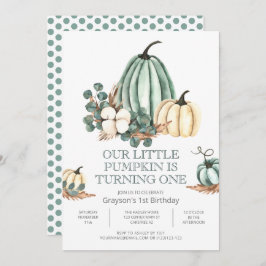 Herfst Pumpkin Farmhouse 1e verjaardag Kaart