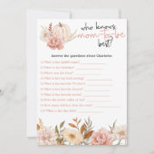 Herfst Pumpkin Floral Baby shower Game Card Bedankkaart (Voorkant)